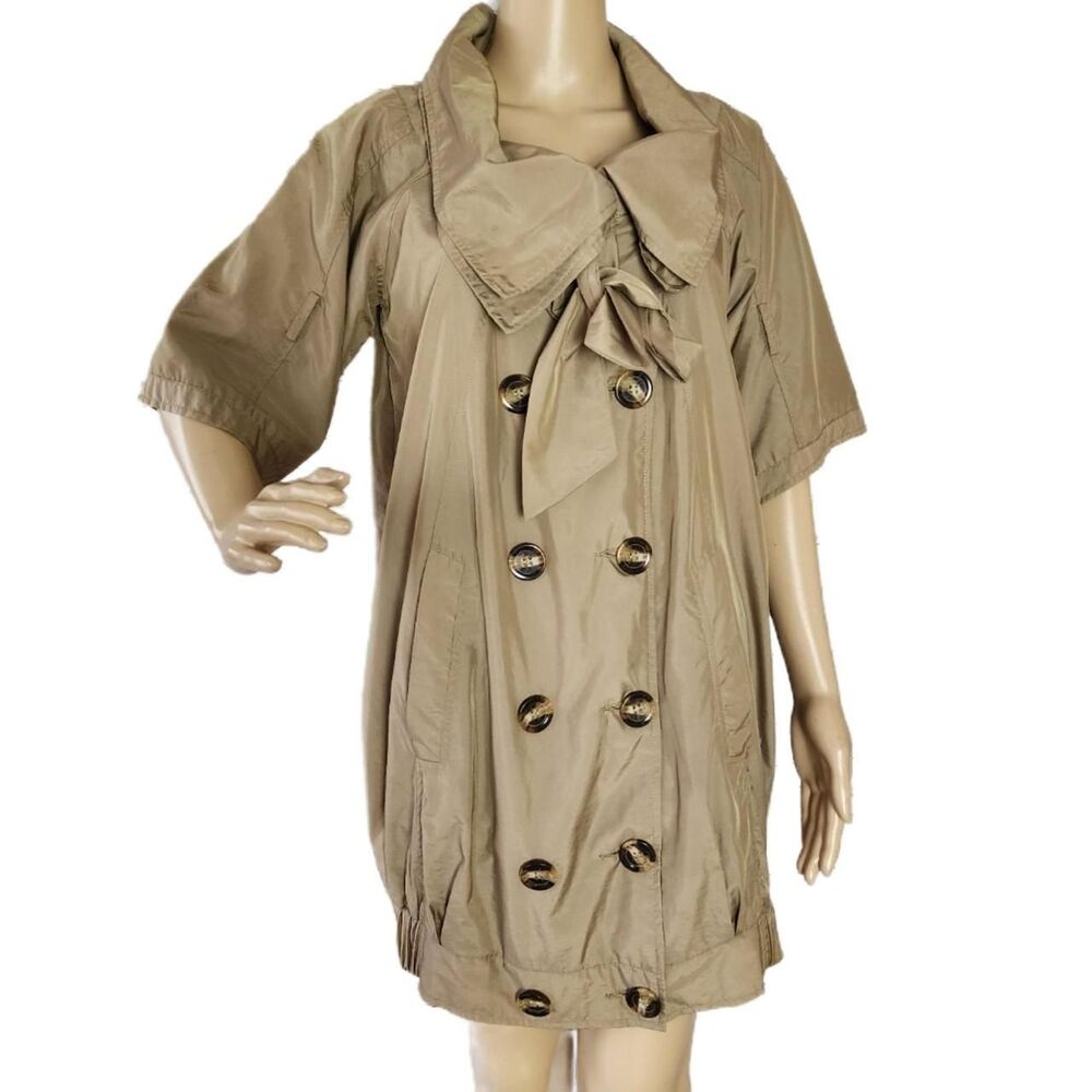 MILLAU Tan Taupe Double Breasted Trench Dress Shacket Medium (Estimated)